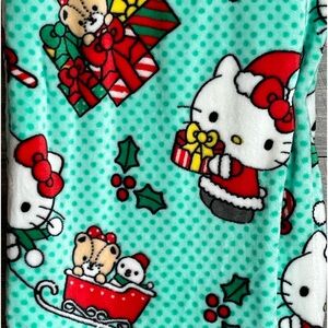 NEW Hello Kitty Green Christmas Plush Blanket!